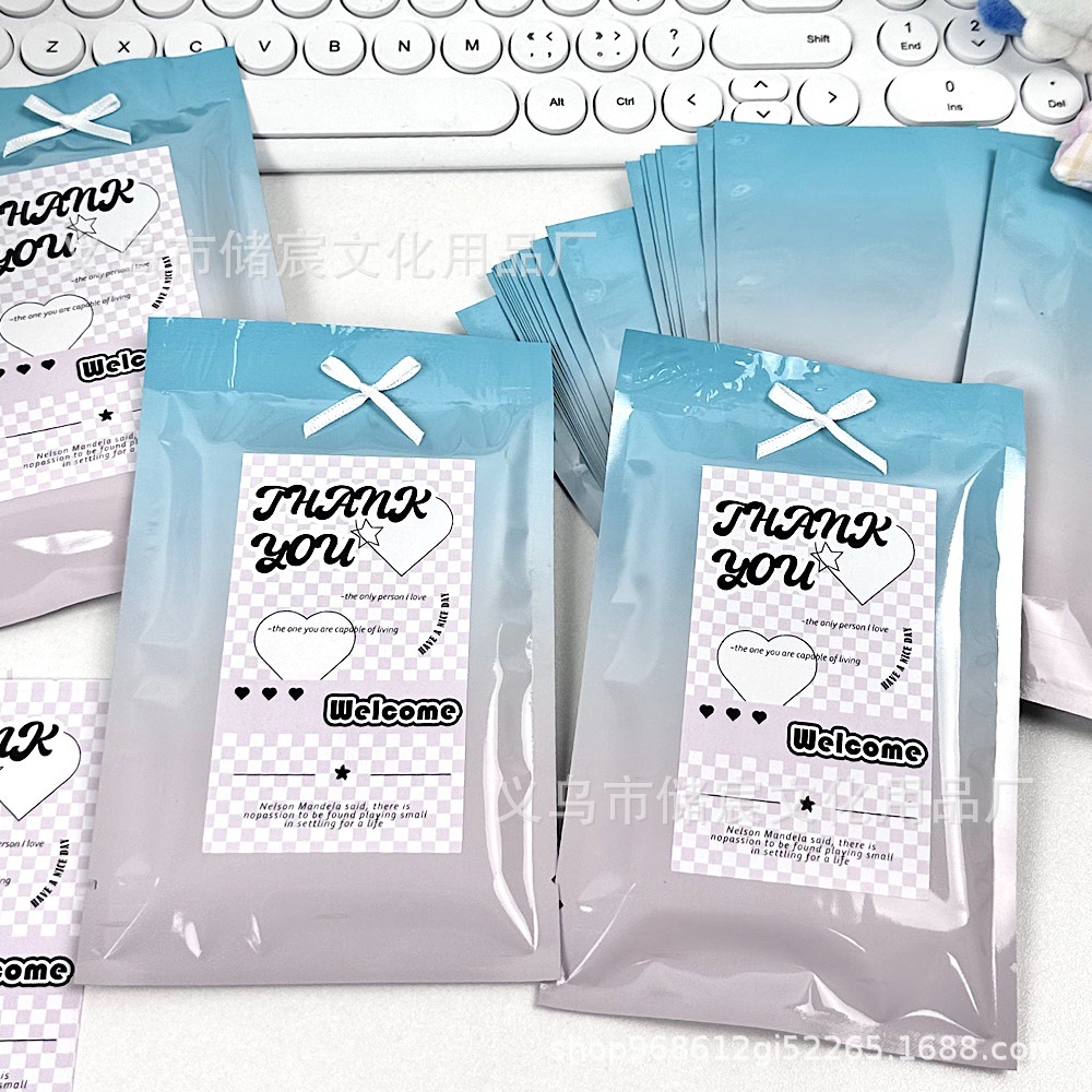 Bolsa de regalo de bolsillo plano azul degradado Rosa ins tarjeta pequeña titular de la tarjeta de mano Tarjeta de Cuenta de embalaje bricolaje sorpresa bolsa ciega bolsa de sellado térmico