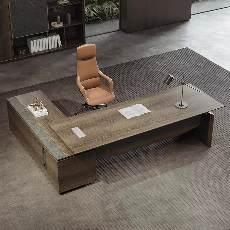 轻奢简约老板桌现代高档总裁桌大班台桌椅主管经理办公桌家具