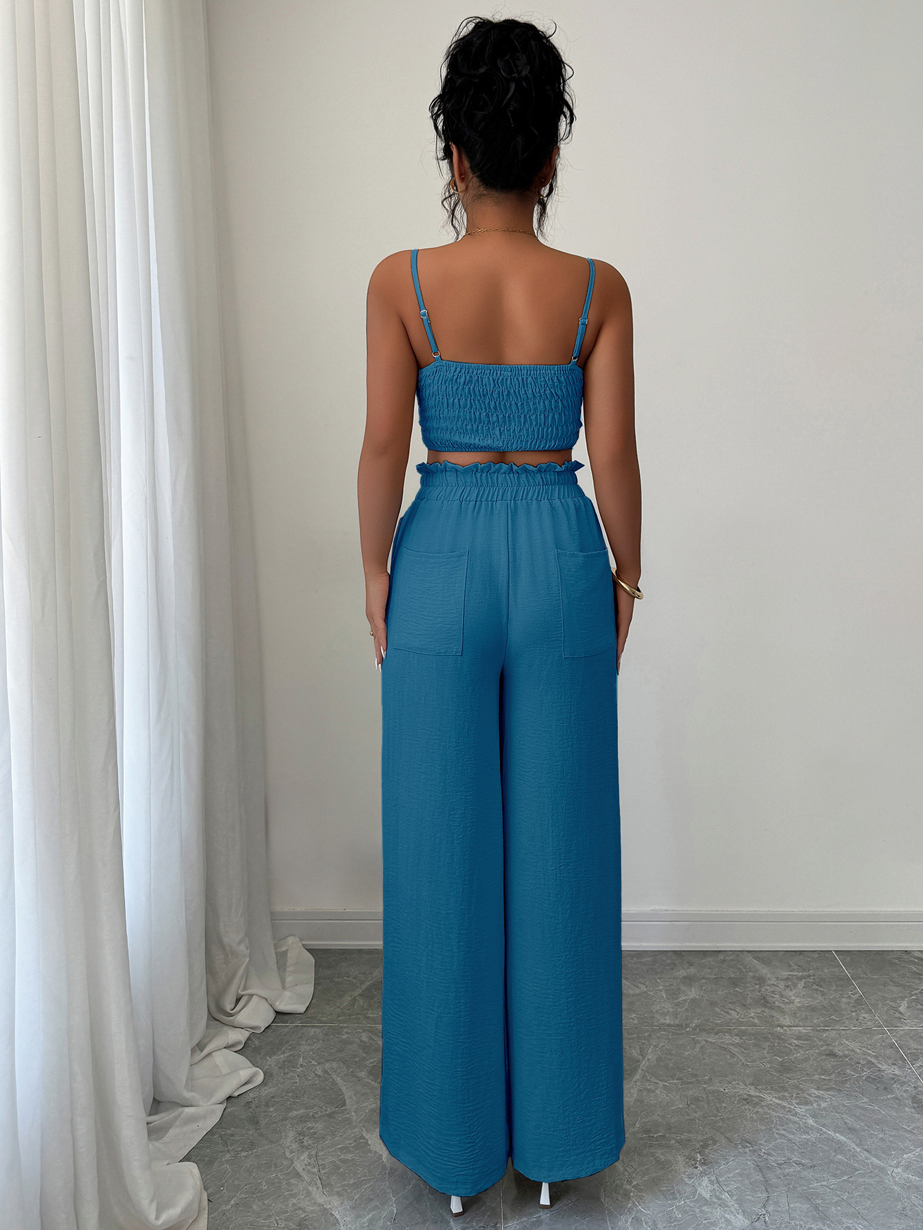 364g Weight Sleeveless Sleeve Length Polyester Fabric Type Pant Co-ord Set Sets Type 2 Pieces Set Quantity Casual, Daily Occasion Strap Neckline Slim, Loose Fit Type Solid Color Pattern Summer Season Women's Gender Casual, Sexy Style Casual Daily Women's Casual Sexy Solid Color Polyester Pant Co-ord Set Pants Sets 11