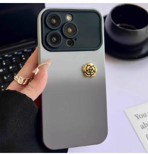 Camelia tridimensional gris claro-dos en uno