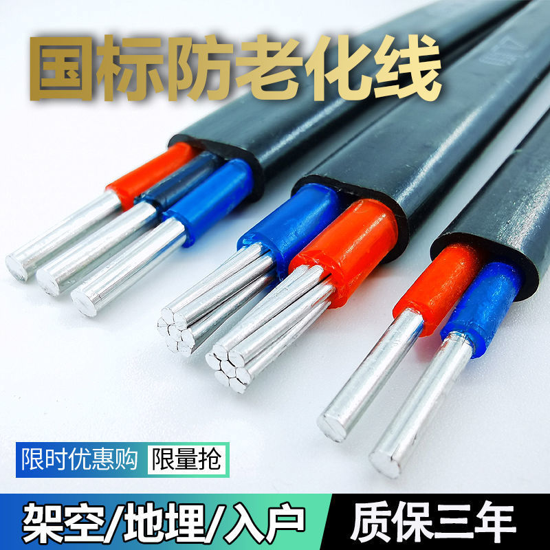 国标铝芯电线3芯电缆线户外2芯铝线2.5 4 6 10 16 25平方防老化线