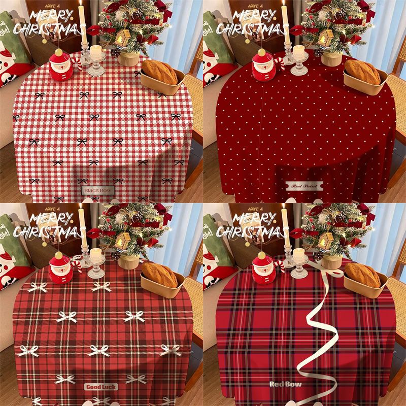 Ins Style Red Butterfly Plaid Tablecloth Christmas Theme Atmosphere Table Decoration Dustproof Cloth Photo Background Cloth