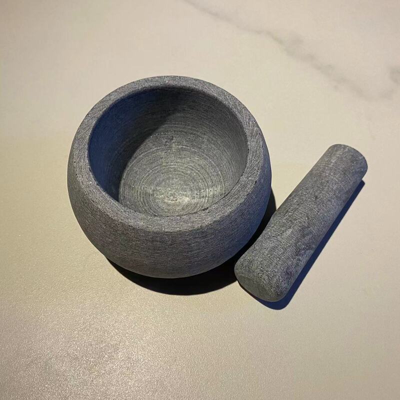 家用石臼蒜臼子捣药臼天然青石蒜泥器捣蒜器压蒜罐辅食研磨石珏沁|undefined