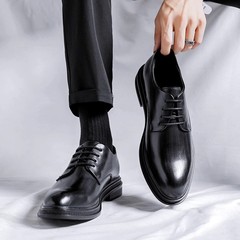 皮鞋男士英伦风正装商务鞋男款休闲黑色英伦风内增高结婚新郎鞋子