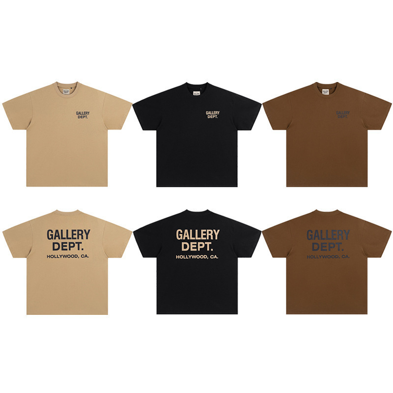 European and American Trendy Brand Gallery Dept Letter Slogan Print Cotton Short-Sleeve T-Shirt Unisex High Street Loose Fit Half-Sleeve European and American Trendy Brand Gallery Dept Letter Slogan Print Cotton Short-Sleeve T-Shirt Unisex High Street Loose Fit Half-Sleeve