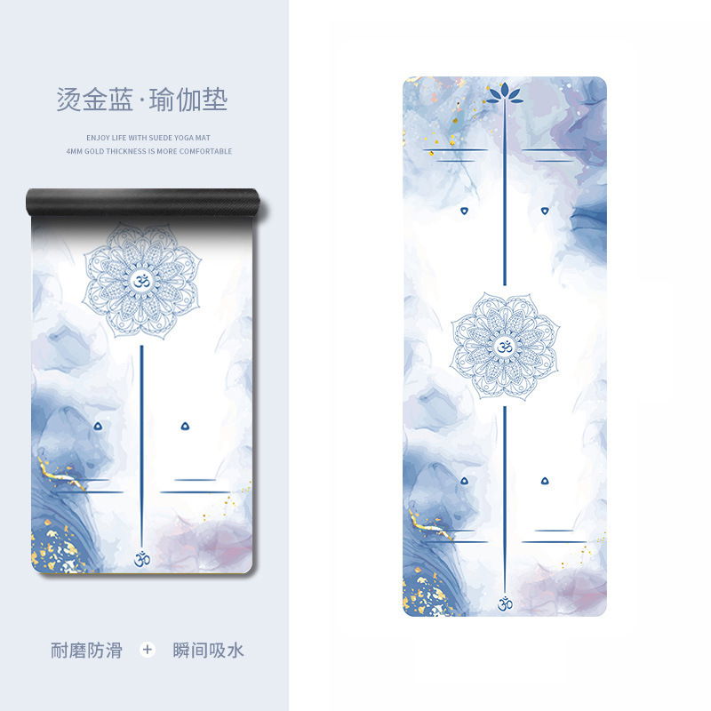 跨境专业耐磨PU橡胶健身垫彩印波比跳绳垫防刮地垫加宽80cm瑜伽垫|undefined