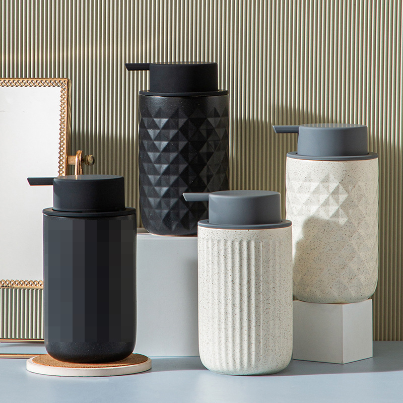 Botella de jabón de desinfectante de manos de cerámica nórdica ins viento prensado envasado baño baño gel de baño Amazon temu