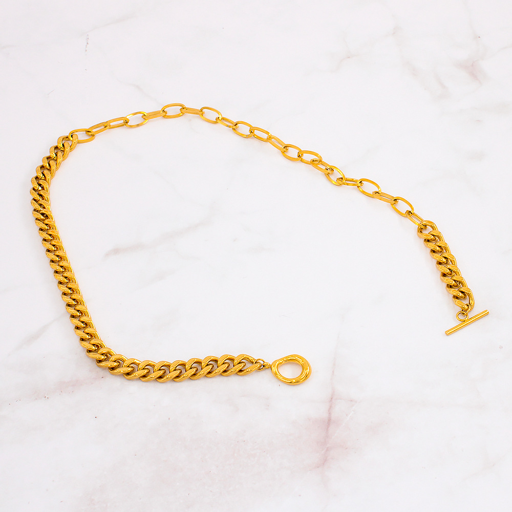 Fashion Geometric Stainless Steel Gold Plated Choker 1 Piece