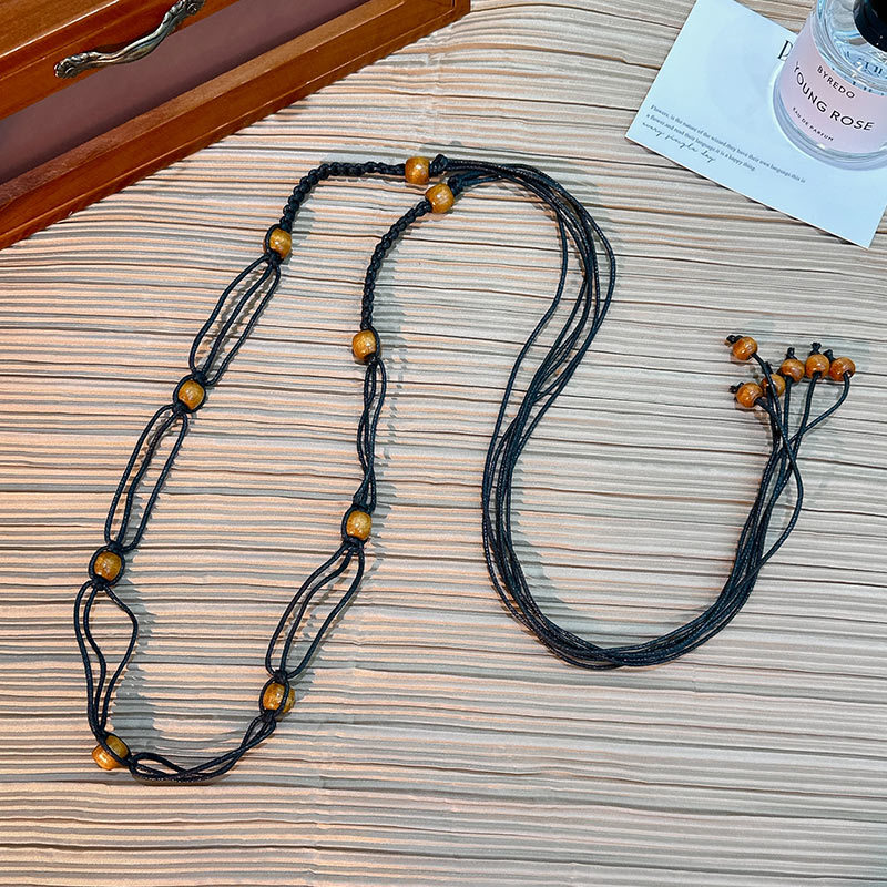Cuerda de la cintura popular Bohemia tejida cuerda de cáñamo cadena de la cintura cinturón delgado vestido del todo-fósforo de las mujeres joyería transfronteriza al por mayor