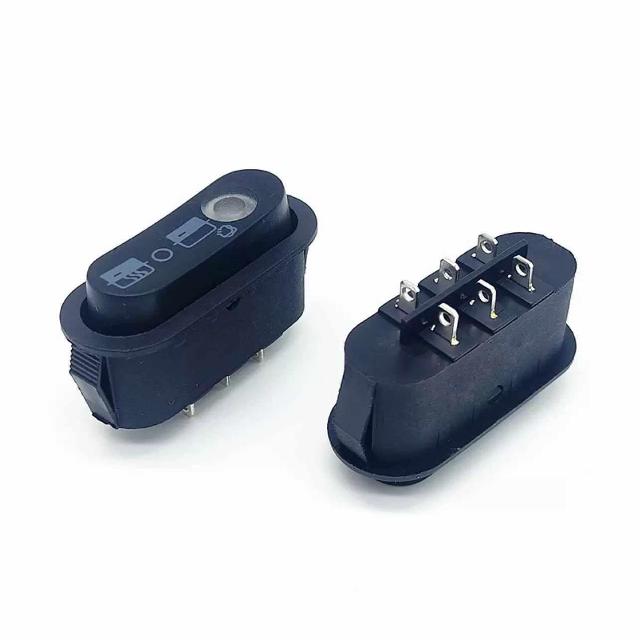 原厂TH3船型开关 6脚三挡带灯15A 250 V猫眼RS808G翘板开关