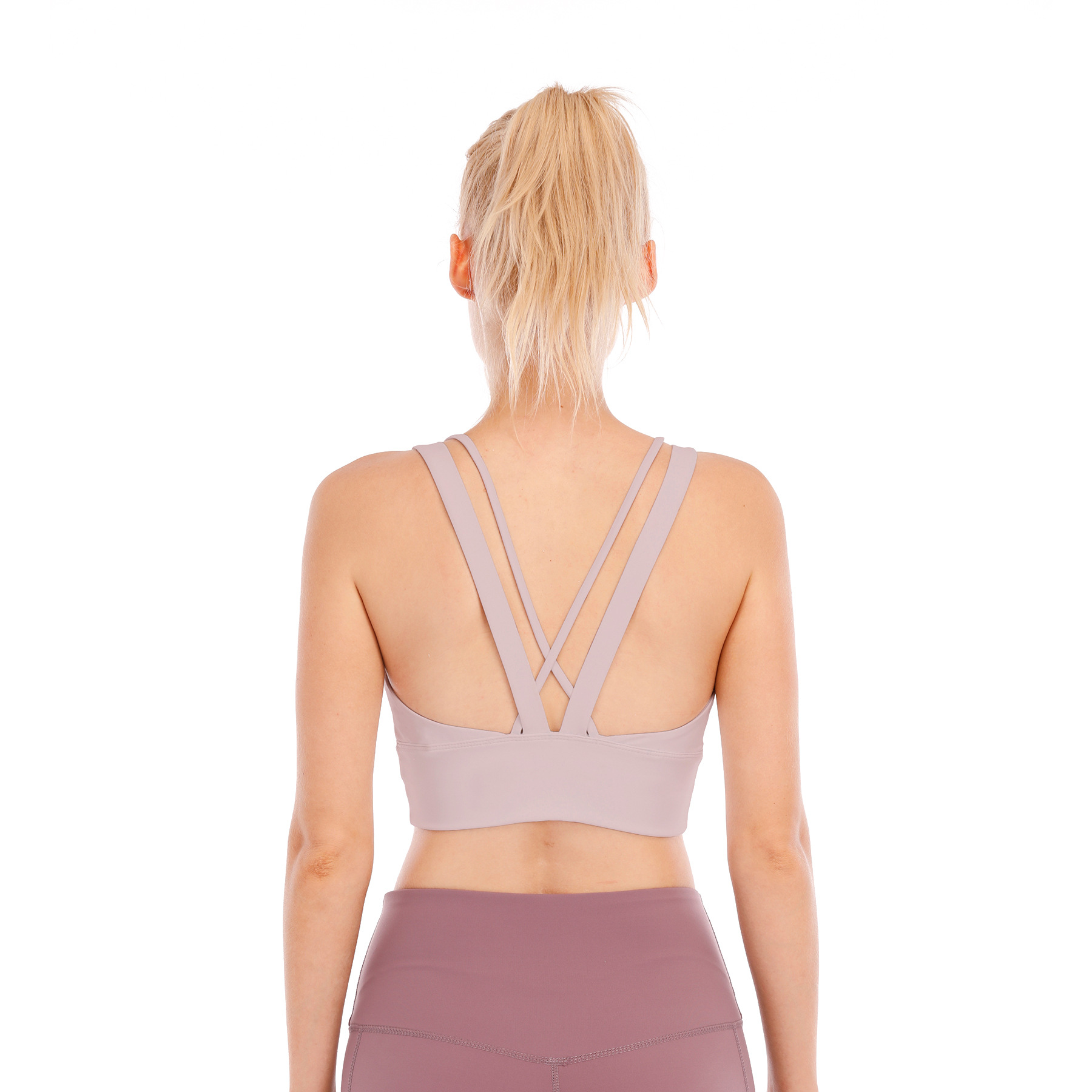 2021新款健身高强度运动内衣女lulu同款交叉裸感跑步瑜伽文胸