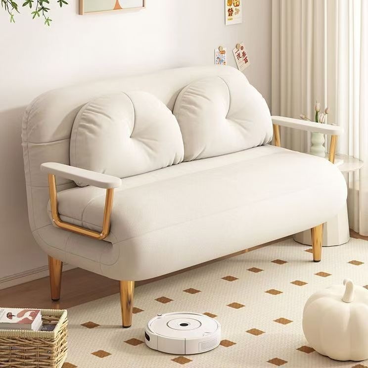 Cloud folding sofa bed, foldable sofa, dual-purpose, cream-colored, suitable for small apartments, balconies, and living rooms, multifunctional, extendable, double-size