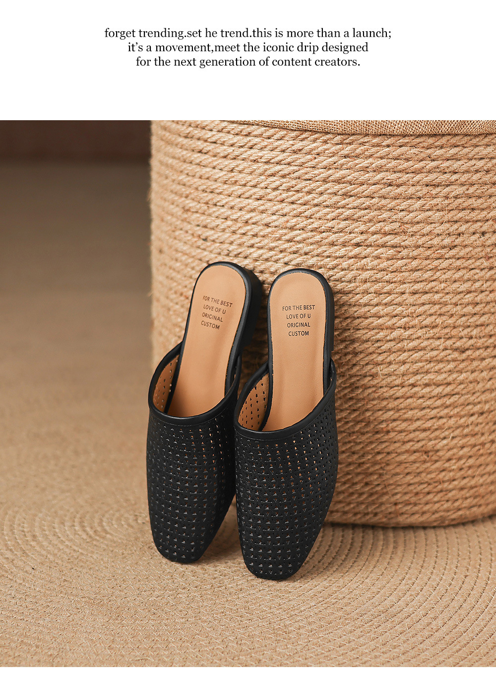 Dép sandal nữ quai chữ V đế bệt da bò mùa xuân hè — đen chi tiết 24