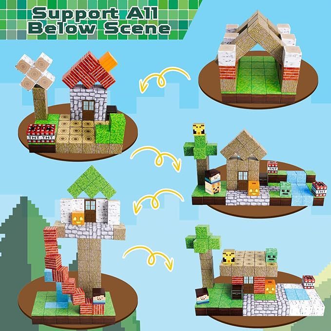 Amazonの人気商品 Magnetic Building 磁気磁気ブロックビルディングブロック ジャングルウォーターフォール クロスボーダーおもちゃ|undefined