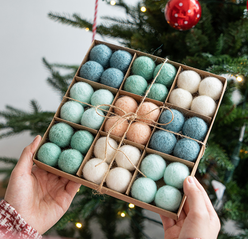 クリスマスツリー装飾クリスマスボールペンダントdiyシーン配置道具ウールフェルト雪花クリスマスペンダントボール