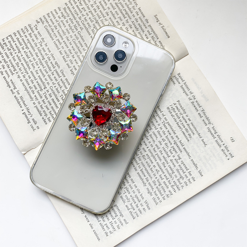 Support d'airbag de téléphone en strass de style Instagram coréen, bureau luxueux et portable, support paresseux, coussin d'air_voghion.com