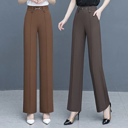 High-waisted drape straight-leg pants for elegant women, 2025 spring thin version, wide-leg pants for middle-aged and elderly mothers