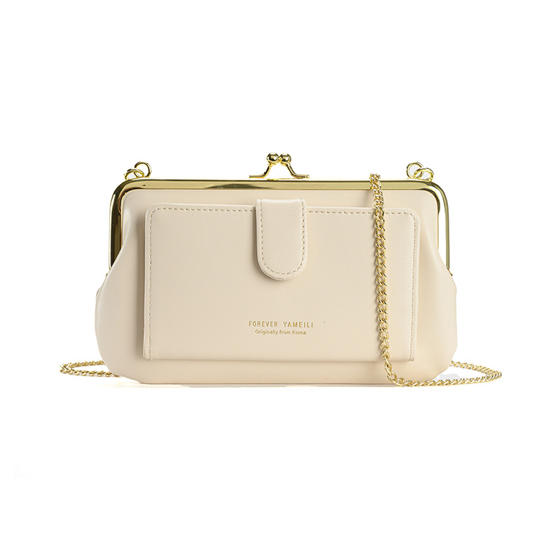 2024 nueva bolsa de hombro de una sola mujer bolso de cadena bolso multifuncional tarjeta de bolso de teléfono móvil bolso de marco de clip de billetes