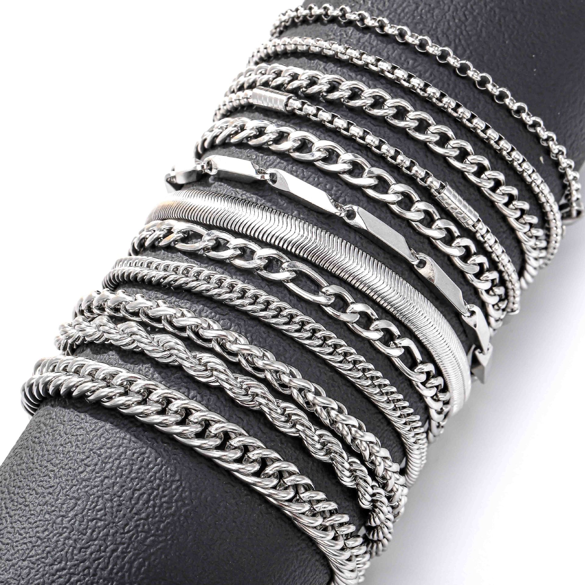 Men's Cuban Chain Bracelet Set Stainless Steel Fashion Jewelry_voghion.com