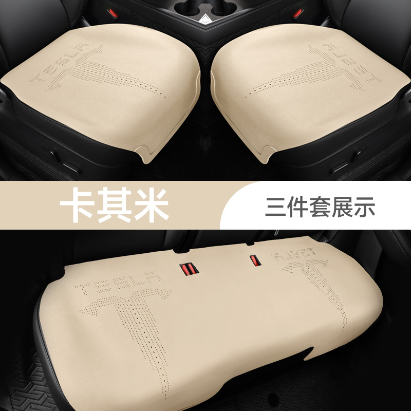 Cover Cushion for | Tesla Modelə uyğun (Original) oturacaq örtükləri - off-white-modelymodel3