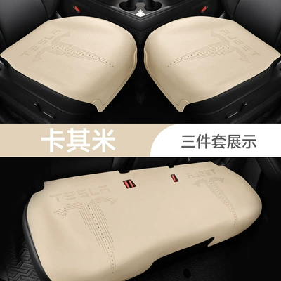 Cover Cushion Suitable for | Modelə uyğun (Original) oturacaq örtükləri - khakis-three-piece-set-tesla-modelmodel3-only