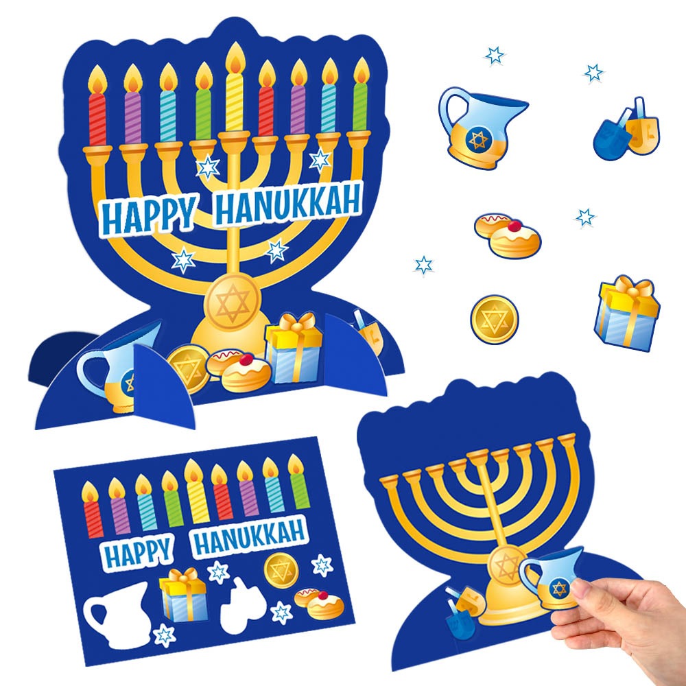 Nuevo decoración de Hanukkah decoración de escritorio DIY pegatinas de papel decoración estereoscópica decoración de la fiesta props