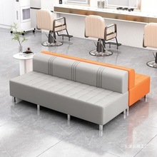 网红理发店等候椅网网红发廊客人长条专用椅子美发店休息区小沙发