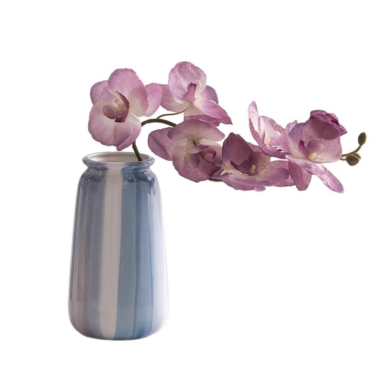 手绘蓝色简约ins风陶瓷装饰干花鲜花花瓶客厅插花样板间玄关摆件|undefined