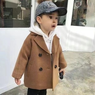 Boys' Trenchcoat Coat 2022 New Children's Spring and Autumn Woolen Coat for Male Baby Korean Casual Handsome Trendy