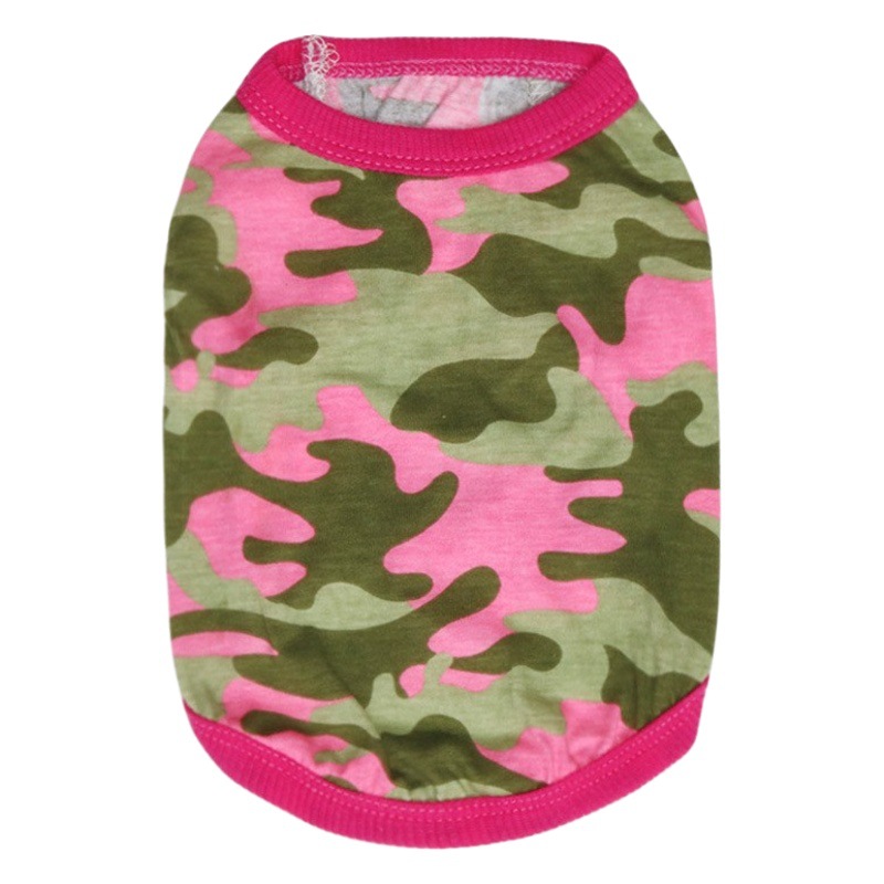 Ropa para mascotas ropa para perros algodón amarillo camuflaje del bosque ropa para perros Chaleco de peluche ropa para mascotas primavera y verano