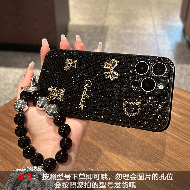 闪钻蝴蝶结小熊公仔适用苹果15promax手机壳iphone16轻奢高级感14|undefined