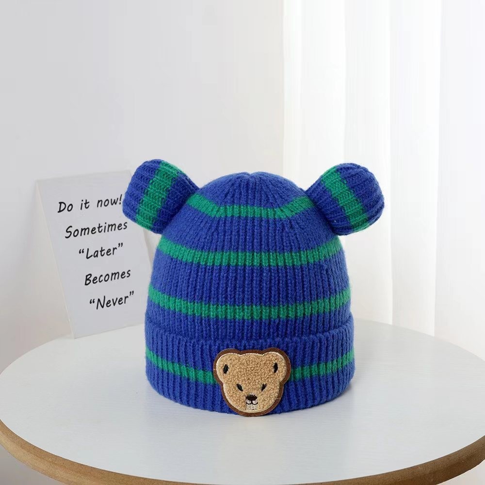 Plaid bear {royal blue} / Free size