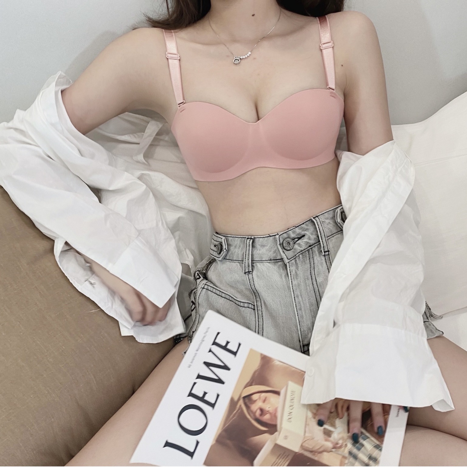 Jianmei estilo japonés color sólido brillante ropa interior pequeño pecho push up soporte superior cómodo transpirable ropa interior inalámbrica