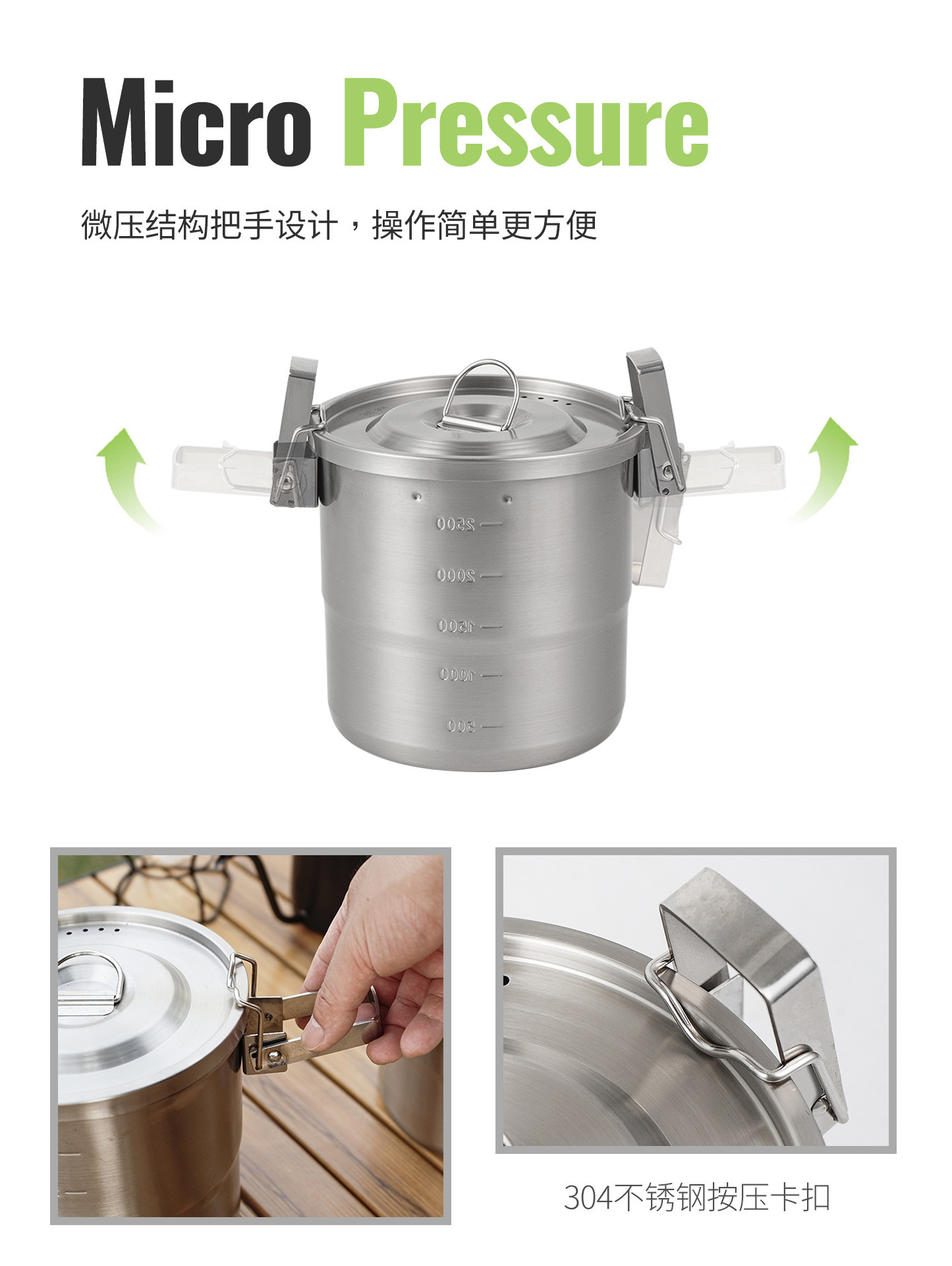 CLS 屋外 304 ステンレス鋼ポットキャンプピクニック用品調理器具のフルセットキャンプセットポータブルポット調理鍋