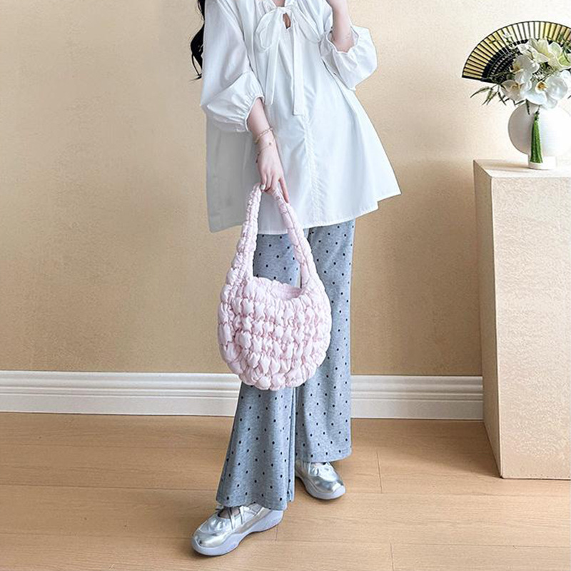 Pantalon long évasé à pois ALYCExiyuebaobao, taille haute, soutien ventre, doublé polaire, idéal pour la grossesse et l'automne_voghion.com