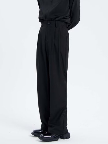 Relaxed Men's Pants with Drape, Trendy Brand, Cool and Suave Straight Leg Western Pants, Fashionable and Versatile, High-end Suit Pants, Easy-to-match Pants