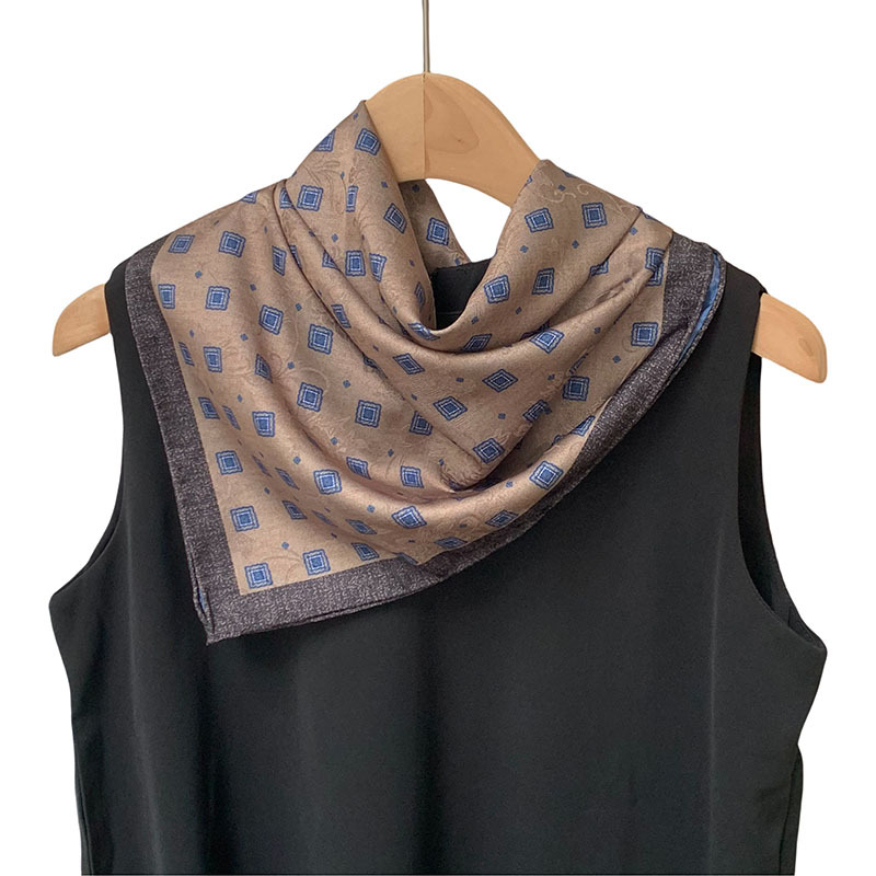 Bufanda de seda, bufanda cuadrada pequeña, nueva flor de anacardo, bufanda de seda de imitación, protección para el cuello de alta calidad, bufanda, chal, diadema