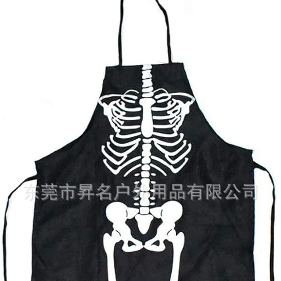 Фартук без рукавов с черепом, тканевая блузка, Хэллоуин, бар, танцевальное платье ужасов, забавные кухонные инструменты