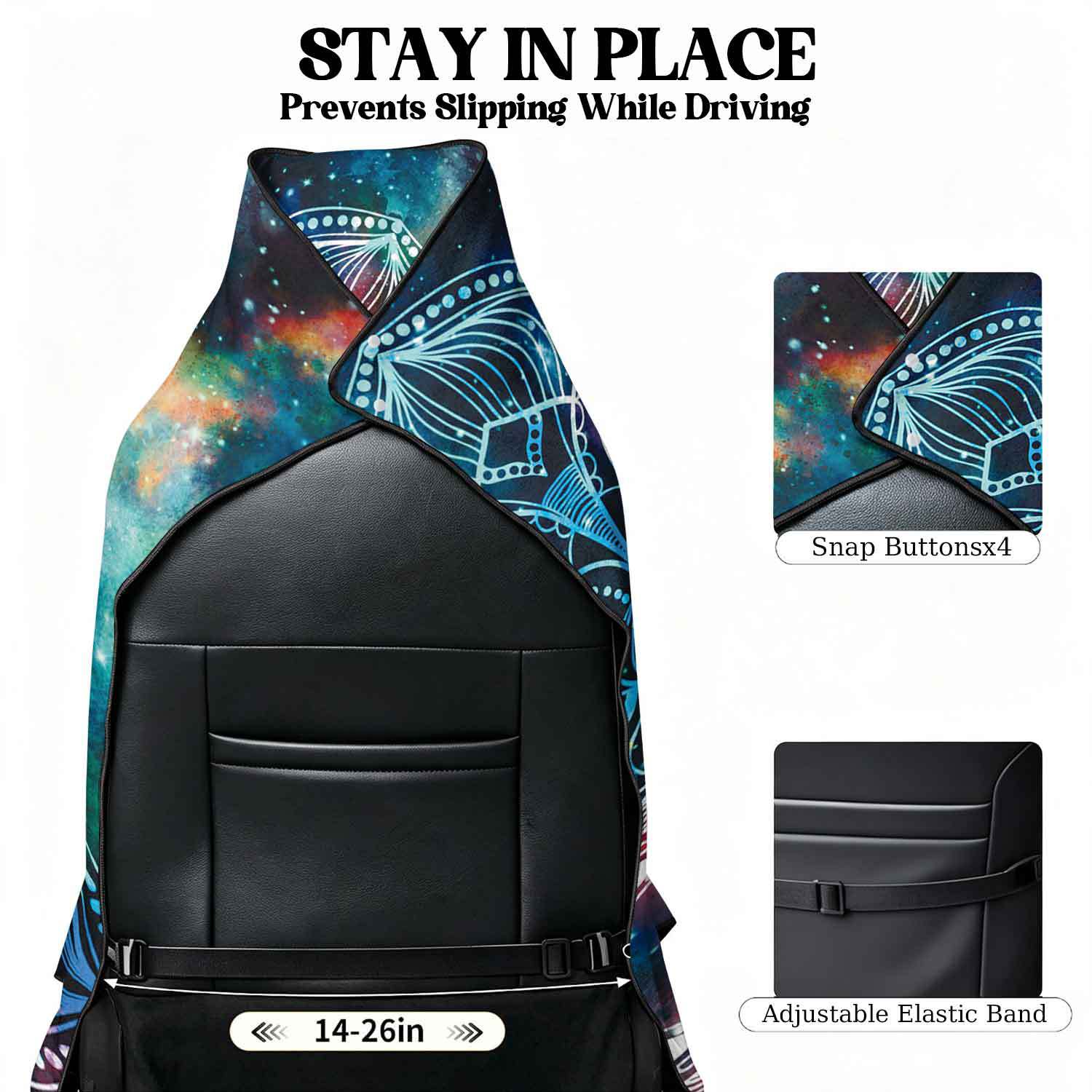 2-piece dual-use car seat cover, ultra-fine fiber, can be used as a beach towel, printed car protective seat cover 6