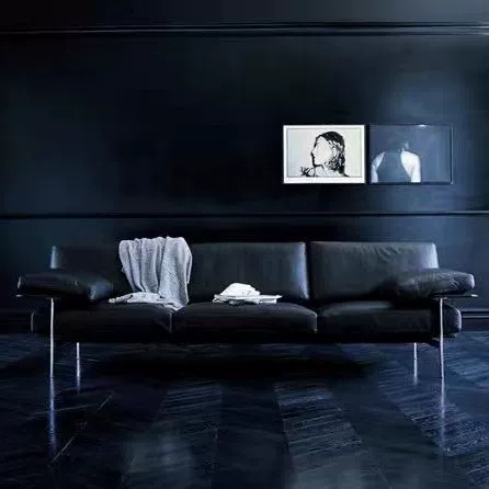 Diseñador de sofá de cuero minimalista italiano recomienda la sala de estar de la villa grande Diesis sofá de cuero antiguo