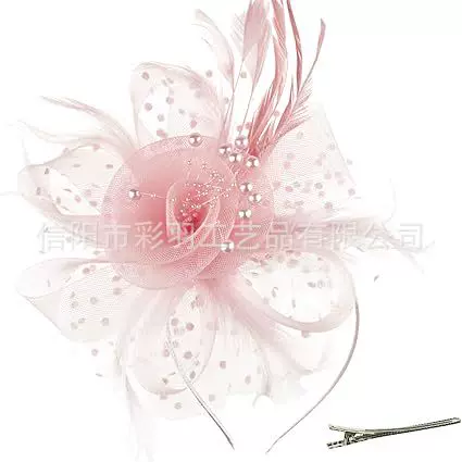 Amazon Feather Headwear European and American Bridal Wedding Hair Accessories Tea Party Horse Racing Festival Retro Mesh Hat for Women