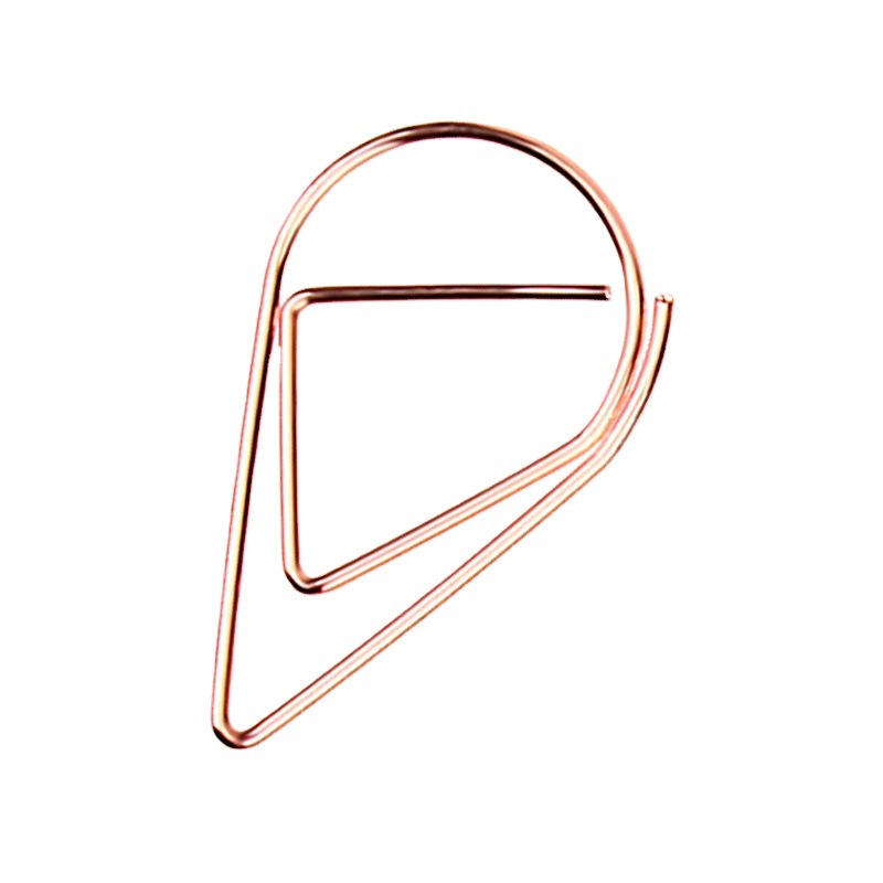 Color tamaño pequeño clip de papel en forma de gota galvanoplastia primavera acero sigleton clip de papel al por mayor de fábrica no es fácil de romper