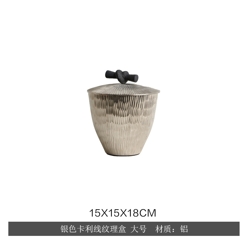 실버 칼리 라인 텍스처 박스 대형 15*15*18cm