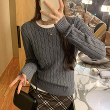 麻花肌理正肩针织打底衫女装好物秋冬2025新款韩系学院风内搭上衣