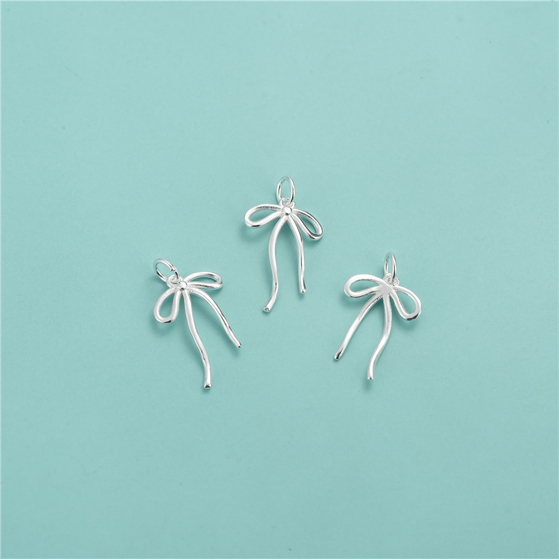 inS Style Pearl Necklace Pendant S925 Sterling Silver Seiko Bow Pendant DIY Handmade Beaded Clavicle Chain AcceSSorieS