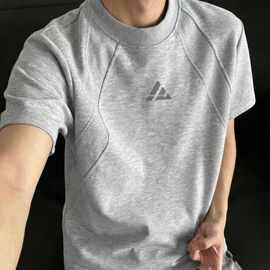 男士短袖t恤短袖男款夏季解构拼接t恤痞帅韩版感半截袖男