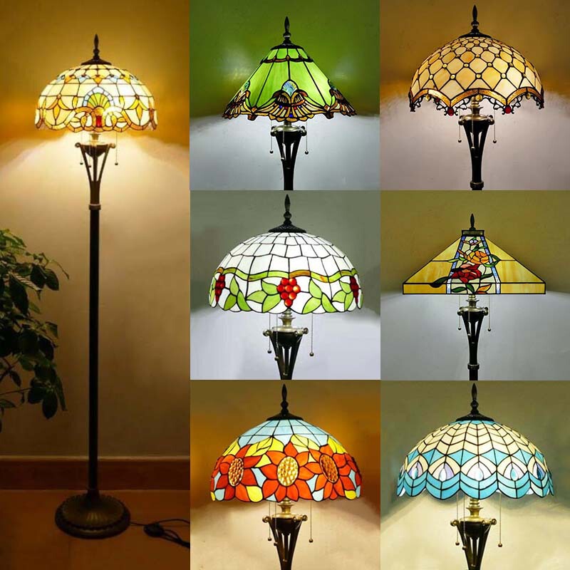 European and American-style Tiffany Baroque Creative Retro Coffee Shop Hall Hotel Bedroom Living Room Study Floor Lighting