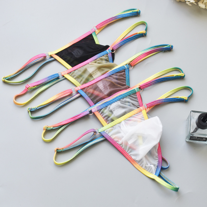 Rainbow Perspective Men's T-pants Ice Silk High Elastic Gay Fun 3D Bag Tailored Underwear Cross-border in stock