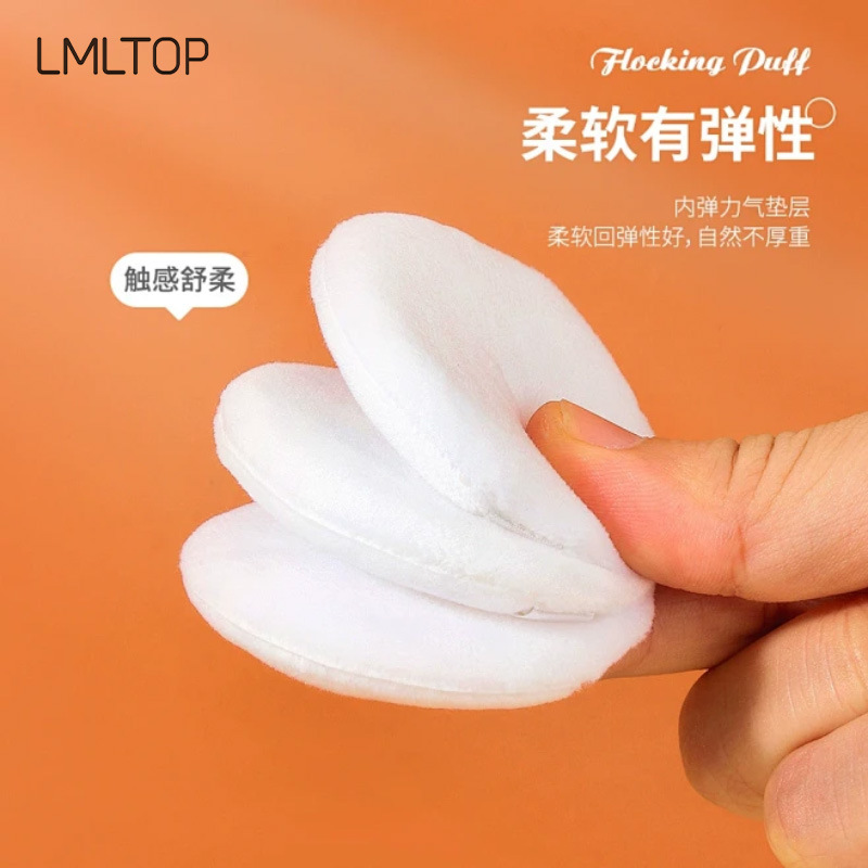 Lmltop flocado polvo puff sola Ronda grande gamuza polvo seco pastel cojín de aire maquillaje acabado puff SY206