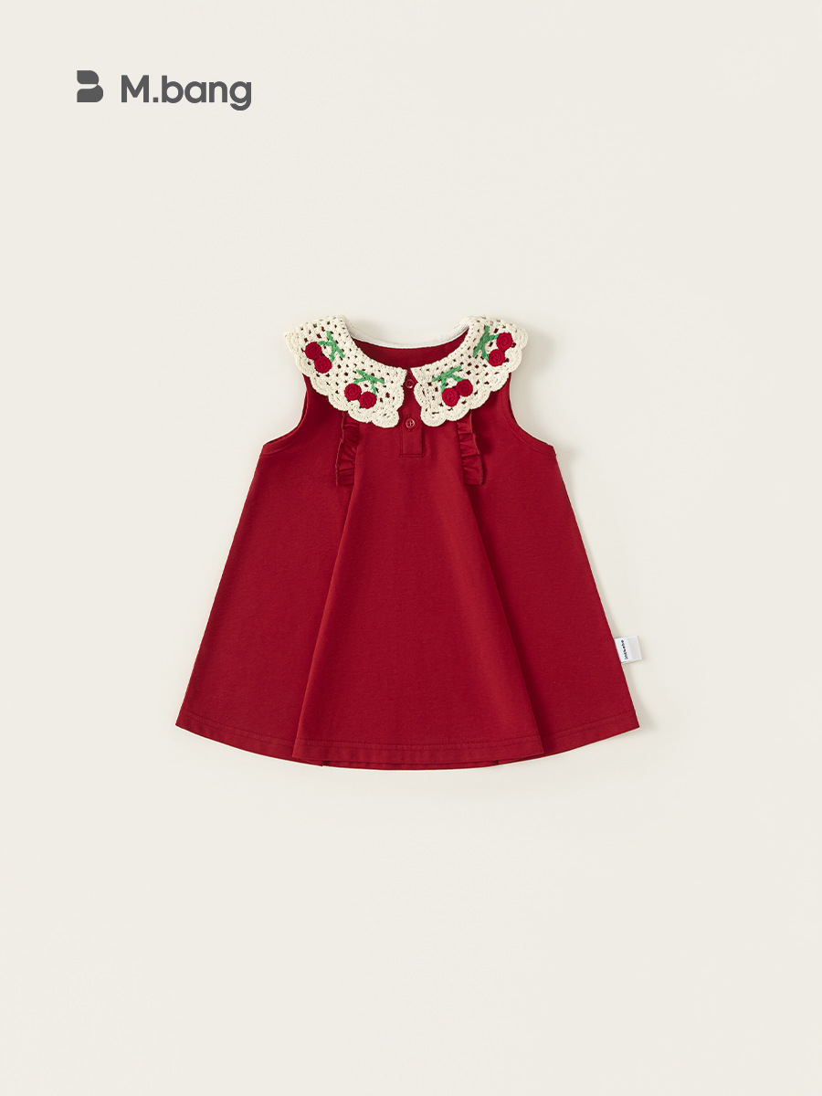 Summer red children's dress sleevless